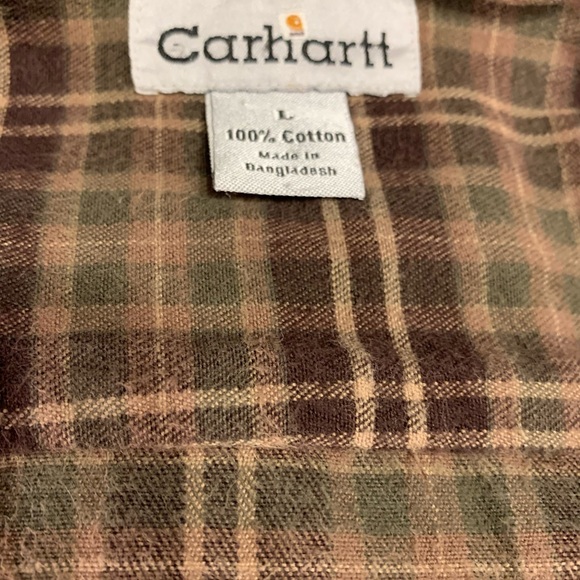 Carhartt  Olive Green Flannel Lined Men's Shirt Jacket Size Large - Picture 6 of 7